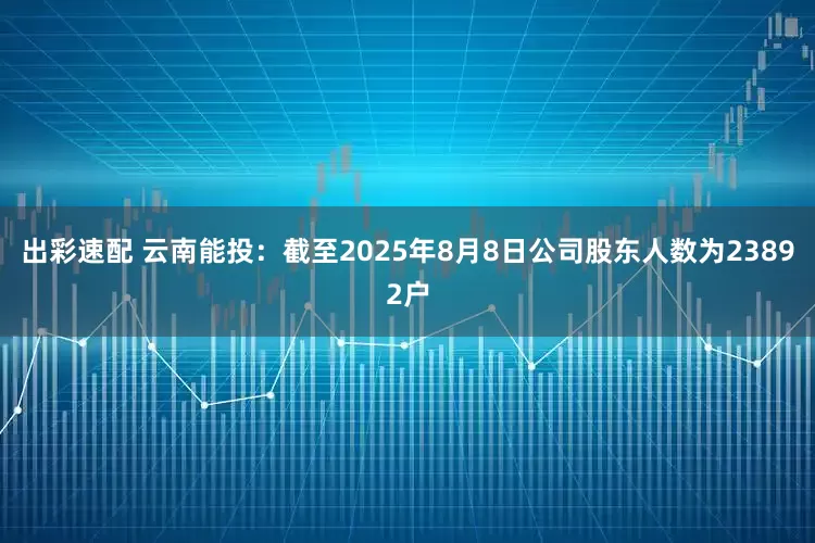 出彩速配 云南能投：截至2025年8月8日公司股东人数为23892户